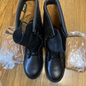 Men Bates Gore-Tex Best Defense Black Leather Steel-toe Combat Boots 9R Inserts